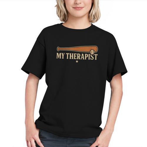 Baseball Tee My Therapist Bat Men Women Kids Graphic Youth - Sportilla