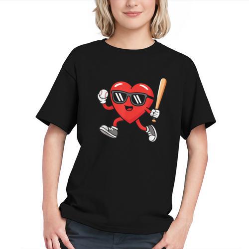 Baseball Valentines Day Heart Boys Sports Love Graphic Youth - Sportilla