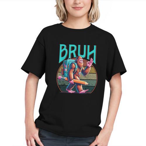 Bigfoot Back to School Vibes Modern Bruh Youth T-Shirt - Savourry