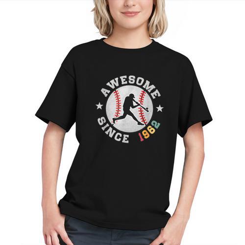 Birthday Baseball Lover 64 Years Old Awesome Since 1962 Graphic Youth - Sportilla