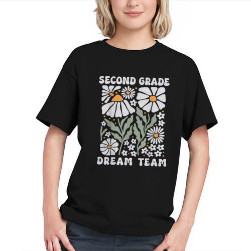 Boho Wildflowers 2nd Grade Dream Team Back to School Youth T-Shirt - Savourry