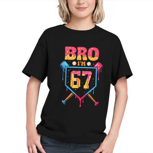 Bro I’m 67 Baseball Drip Number 67 Player 67th Birthday Graphic Youth - Sportilla