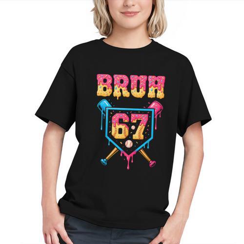 Bruh Baseball Ice Cream Drip Number 67 Player 67th Birthday Graphic Youth - Sportilla