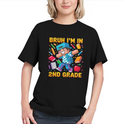 Bruh I'm In 2nd Grade Dabbing Boys Kids Gamer Back To School Graphic Youth - Savourry