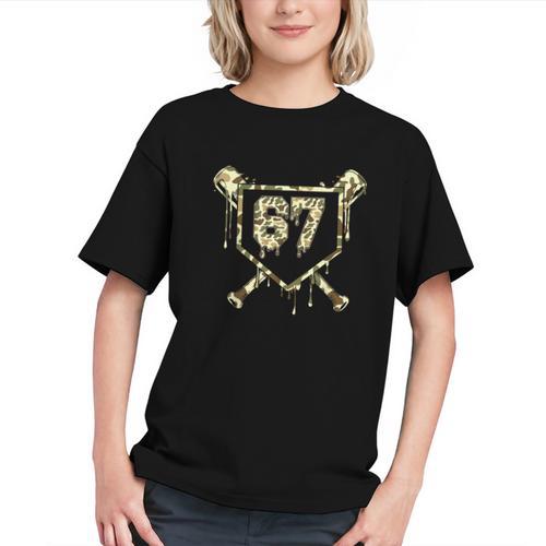 Camo Baseball Ice Cream Drip Number 67 Player 67th Birthday Graphic Youth - Sportilla