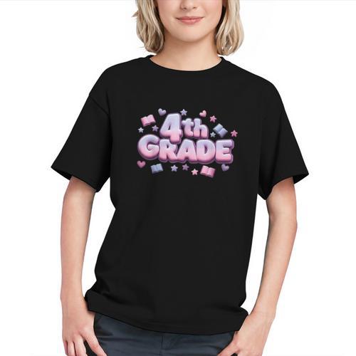 Charming Coquette Bow 4th Grade Back to School Youth T-shirt - Savourry