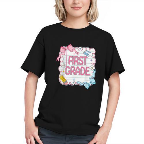 Charming Coquette Bows First Grade Back to School Youth T-shirt - Savourry