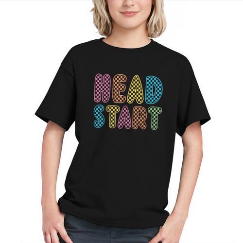 Checkered Head Start Vibes! Back to School Youth T-shirt - Savourry