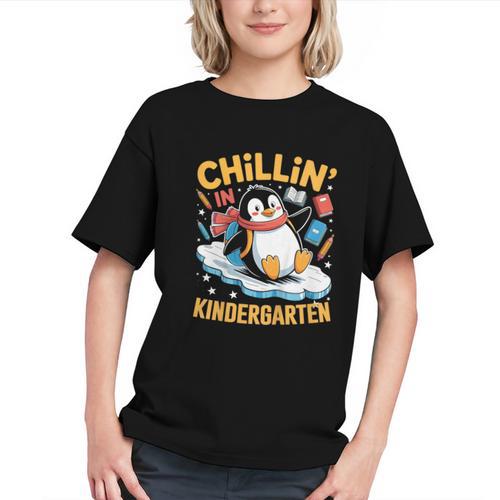 Chillin Penguin Kindergarten Back to School Youth T-Shirt - Savourry