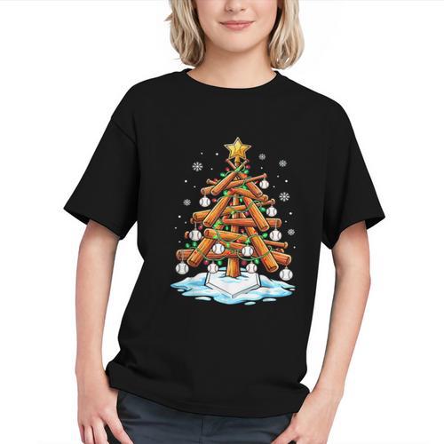 Christmas Baseball Tree Lights Xmas Graphic Youth - Sportilla