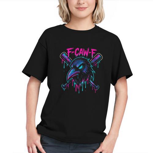 Cool Baseball F Caw F Crow Fcawf Raven Fawk Off Bird Graphic Youth - Sportilla