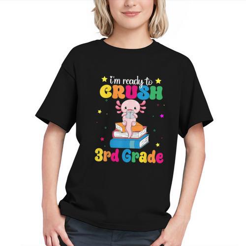 Crush 3rd Grade! Cute Axolotl Back to School Youth T-shirt - Savourry