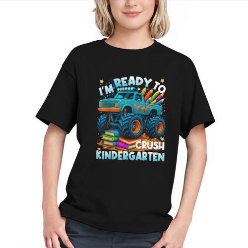 Crush Kindergarten! Monster Truck Back to School Youth T-shirt - Savourry