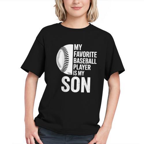 Cute Favorite Baseball Player Is My Son Women Men Graphic Youth - Sportilla