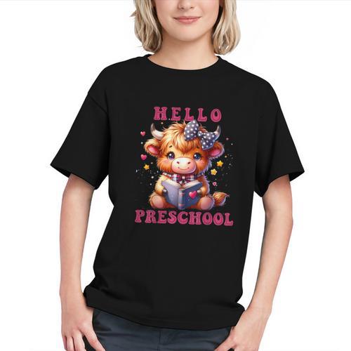 Cute Highland Cow Preschool Back to School Youth T-shirt - Savourry