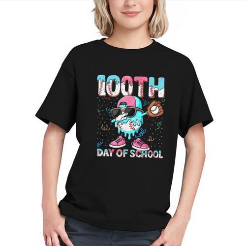 Dabbing Drippy 100th Days Of School Baseball Ice Cream Drip Graphic Youth - Sportilla