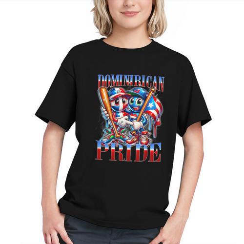 Dominican Puerto Rican Pride Baseball Flag Unity Graphic Youth - Sportilla