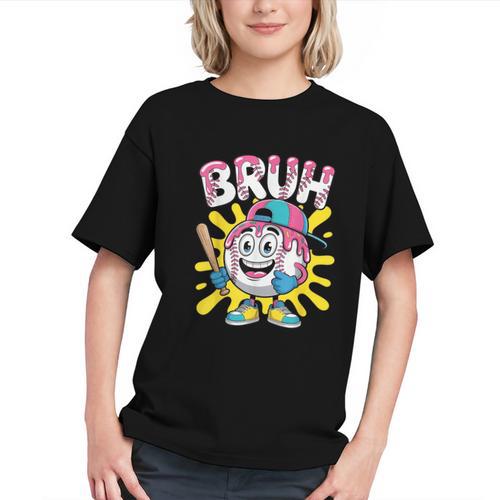 Drip Baseball Boy Youth Kid Ice Cream Dripping Baseball Bruh Graphic Youth - Sportilla