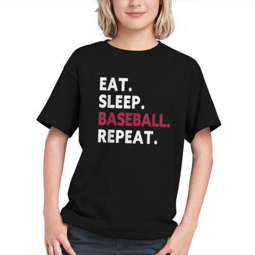 Eat Sleep Baseball Repeat Baseball Player Graphic Youth - Sportilla
