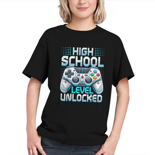 First Day Of High School Level Unlocked Back To School Gamer Graphic Youth - Savourry