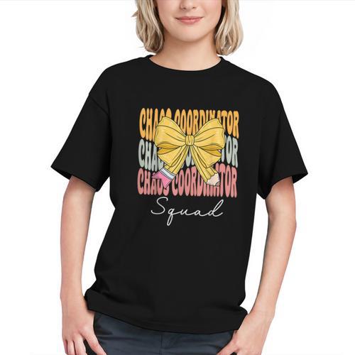 Groovy Bow Chaos Coordinator Back to School Youth T-Shirt - Savourry