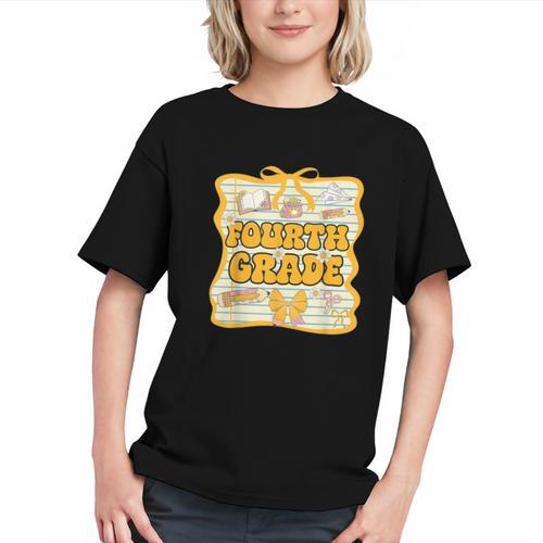 Groovy Bow Vibes for 4th Grade Back to School Youth T-Shirt - Savourry