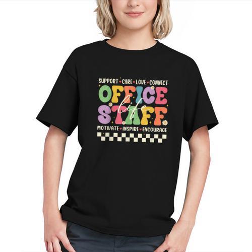Groovy Floral Office Staff Vibe Back to School Youth T-Shirt - Savourry