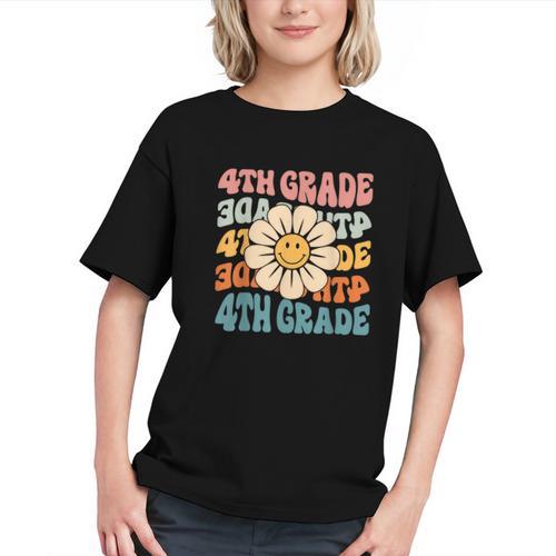 Groovy Floral Vibes for 4th Grade Back to School Youth T-Shirt - Savourry