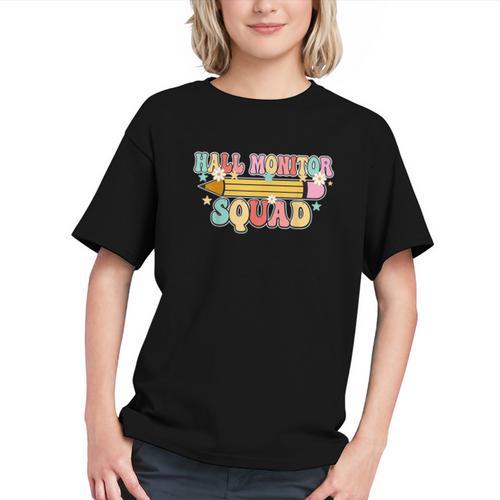 Groovy Retro Hall Monitor Squad Back to School Youth T-Shirt - Savourry
