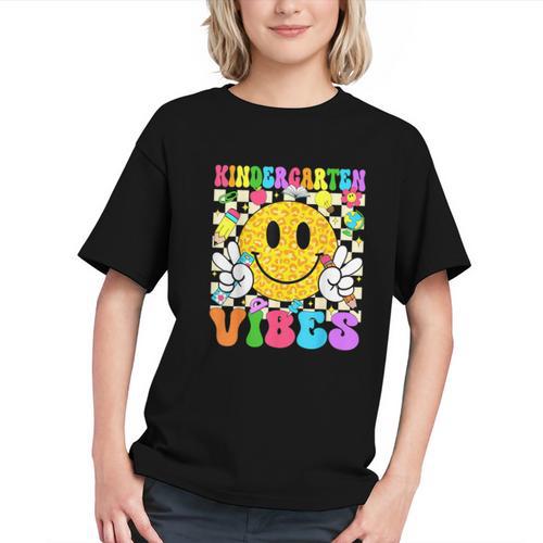 Groovy Smiley Kindergarten Vibes Back to School Youth T-shirt - Savourry