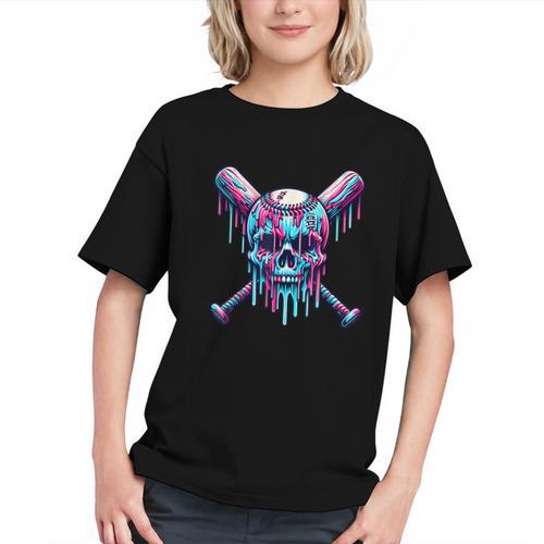 Halloween Baseball Skull Drip Baseball Lifestyle Boy Men Graphic Youth - Sportilla