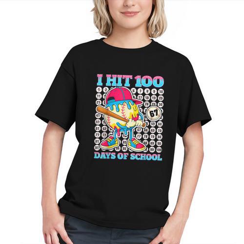 I Hit 100 Days Of School 67 Drip Baseball Boys Kids Graphic Youth - Sportilla