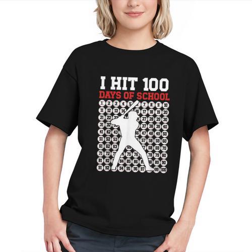 I Hit 100 Days Of School Baseball 100 Day Of School Graphic Youth - Sportilla