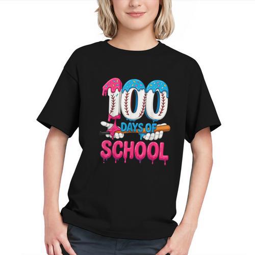 HUGvyn 100 Days Of School Baseball Ice Cream Teacher Student Graphic Youth - Sportilla