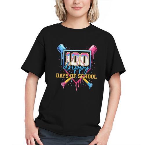 HUGvyn 100 Drippy Days Of School Baseball Ice Cream 100 Days Graphic Youth - Sportilla