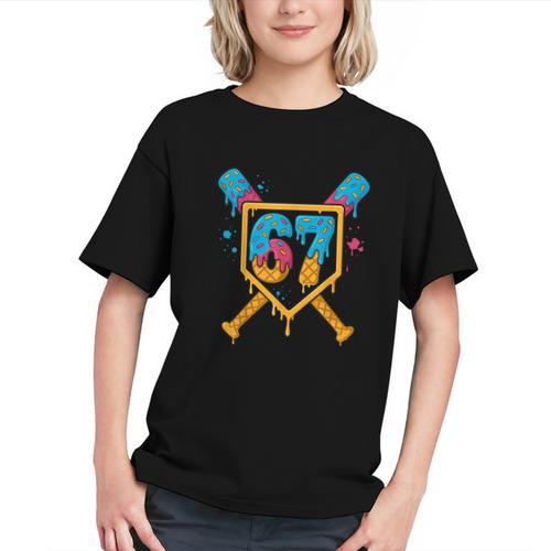 HUGvyn 67 Baseball Ice Cream Drip Six Seven Genz Alpha Slang Graphic Youth - Sportilla