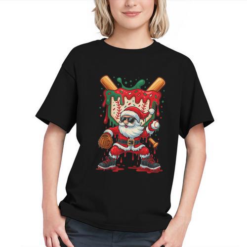 HUGvyn Santa Playing Baseball Ice Cream Drip Christmas Boys Graphic Youth - Sportilla