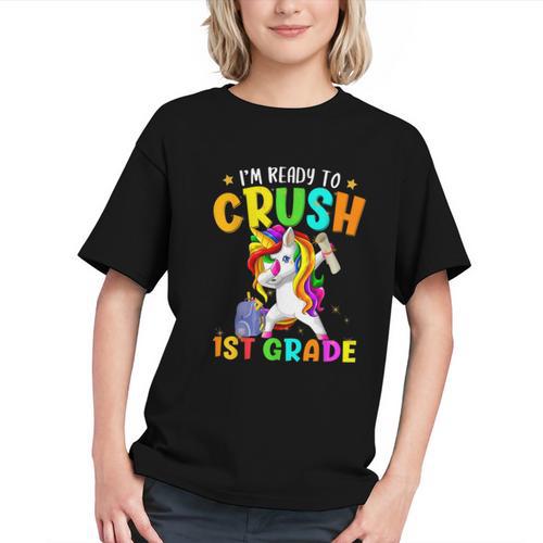 I'm Ready To Crush 1st Grade Dabbing Unicorn Back To School Graphic Youth - Savourry