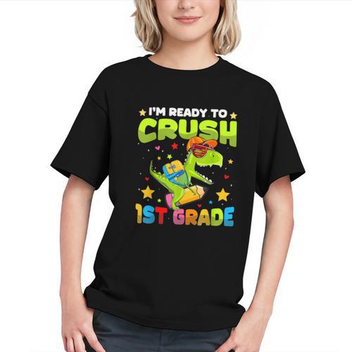 I'm Ready To Crush 1st Grade Dinosaurs Back To School Kids Graphic Youth - Savourry