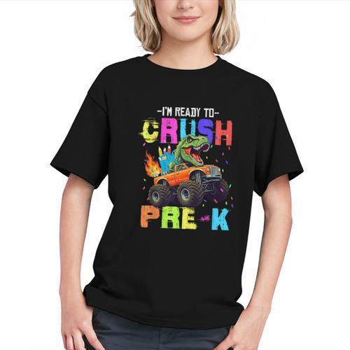 I'm Ready To Crush Pre-k Dinosaur Truck Back To School Boys Graphic Youth - Savourry