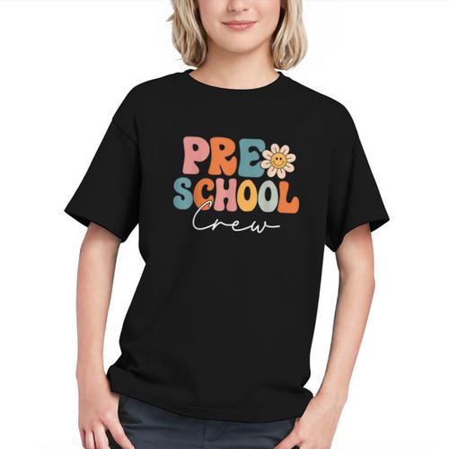 Join the Preschool Crew! Groovy Retro Back to School Youth T-Shirt - Savourry