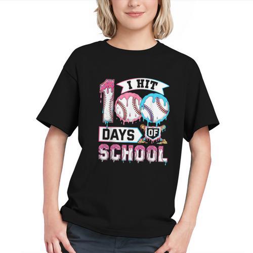 Kids 100 Days Of School Boys 100th Day Baseball Drip Toddler Graphic Youth - Sportilla