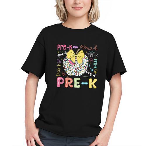 Leopard Print & Apple: Fun Pre-K Back to School Youth T-Shirt - Savourry