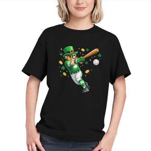 Leprechaun Play Baseball St Patrick's Day Men Kid Boys Graphic Youth - Sportilla