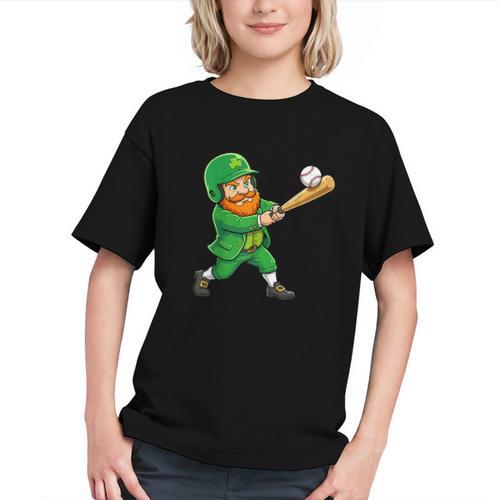 Leprechaun Playing Baseball St Patricks Day Men Boys Kids Graphic Youth - Sportilla