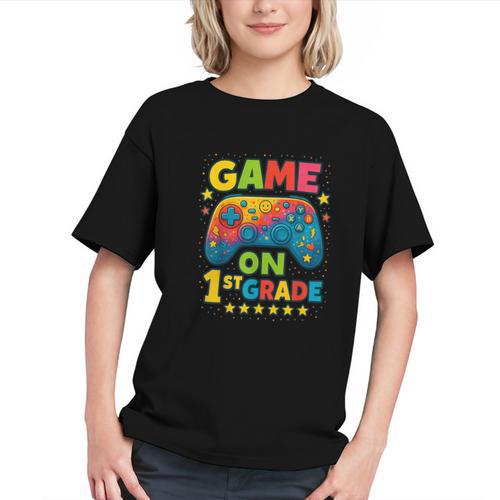 Level Up to 1st Grade! Gamer Back to School Youth T-Shirt - Savourry