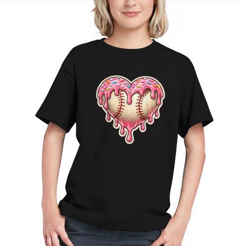 Melting Baseball Drip Heart Softball Player Lover Ice Cream Graphic Youth - Sportilla