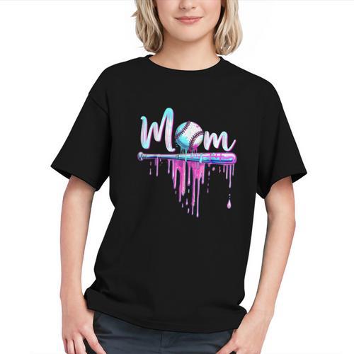 Mom Baseball Ice Cream Drip Birthday Boy Family Graphic Youth - Sportilla