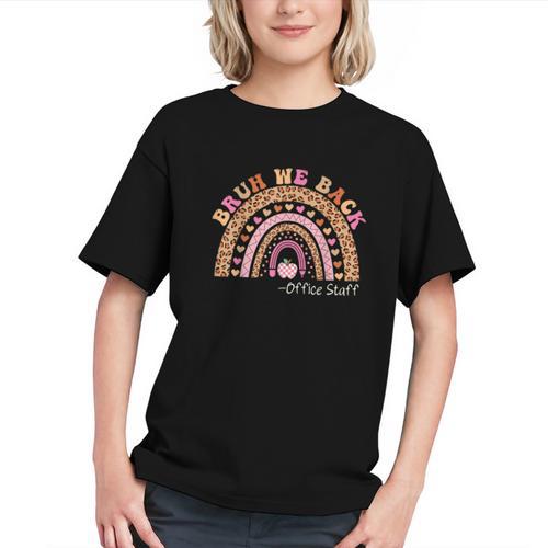 Office Support Crew Leopard Rainbow Back to School Youth T-shirt - Savourry