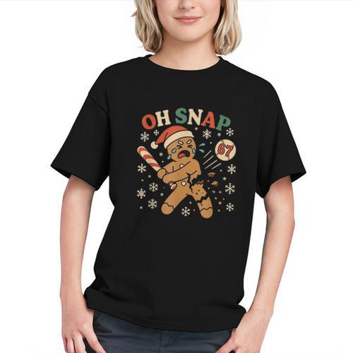 Oh Snap Gingerbread 67 Meme Baseball Christmas Xmas Graphic Youth - Sportilla
